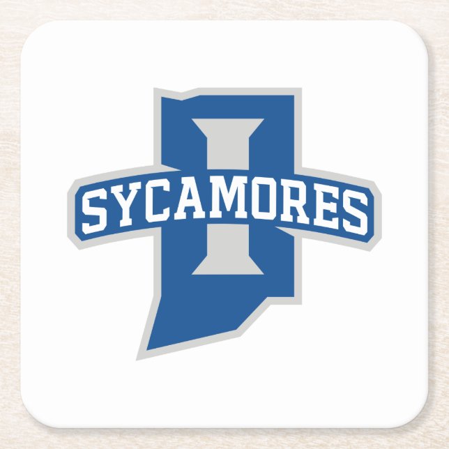 Indiana State University Sycamores Square Paper Coaster (Front)