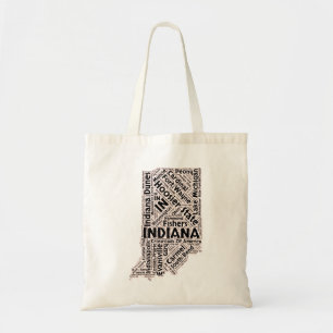 Indiana State Word Cloud Tote Bag