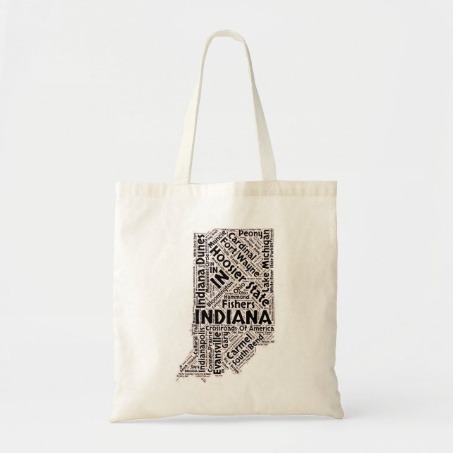 Indiana State Word Cloud Tote Bag (Front)