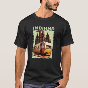 Indiana Sunset Retro 70s Vintage Hiking Camping Fu T-Shirt