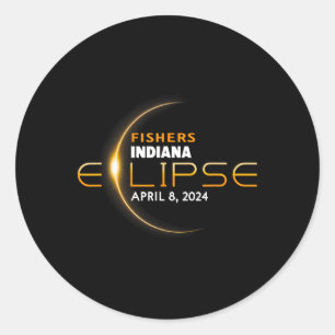Indiana Total Solar Eclipse 2024 Classic Round Sticker
