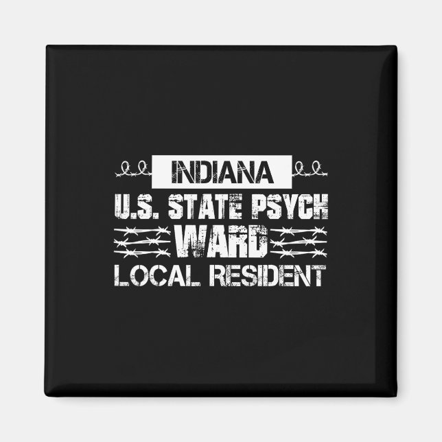 Indiana U.S. Inmate Psych Ward County State Jail H Magnet (Front)
