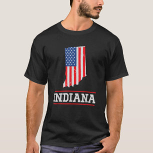 Indiana US Flag US State Silhouette Indiana Souven T-Shirt