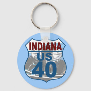 Indiana US Route 40 - Duesenberg Key Ring