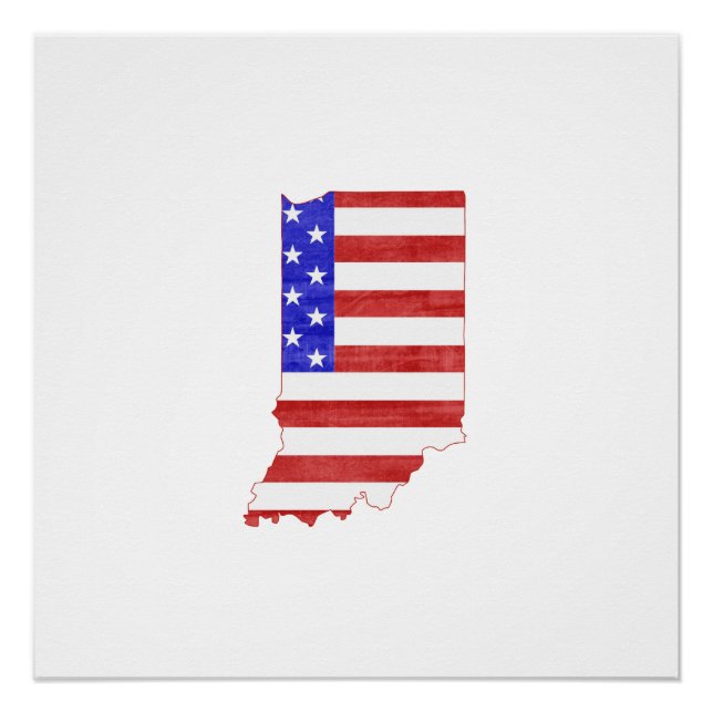 Indiana USA silhouette state map Poster (Front)