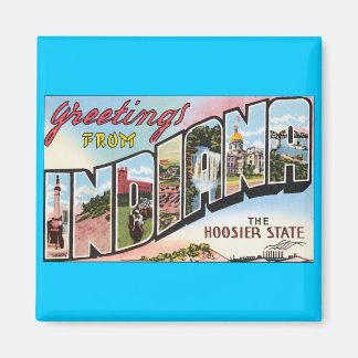 Indiana -Vintage Postacard Design Magnet