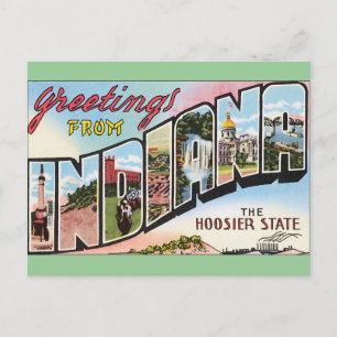 Indiana -Vintage Postacard Design Postcard