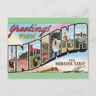 Indiana -Vintage Postacard Design Postcard