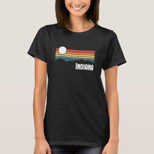 Indiana Vintage Sunset 80s Retro Summer State USA T-Shirt
