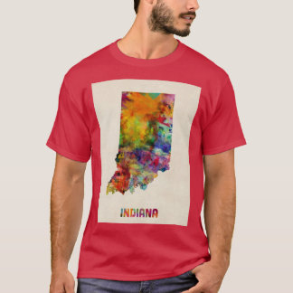 Indiana Watercolor Map Oversized T-Shirt