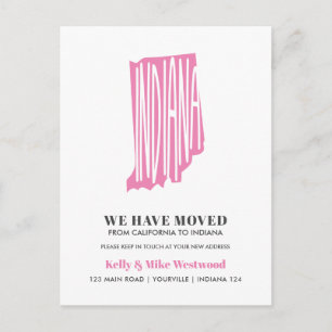 INDIANA We've moved New address New Home  Postcard