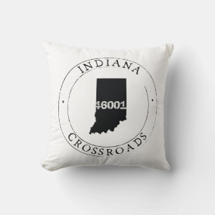 Indiana zip Code Pillow State Shape