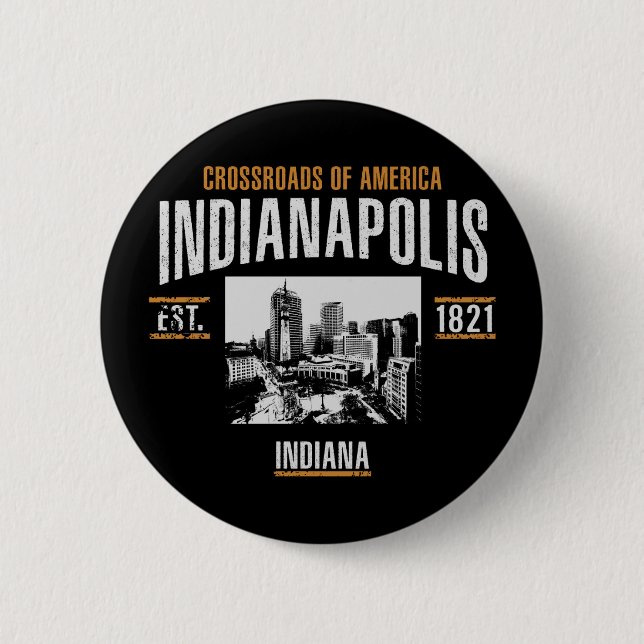 Indianapolis 6 Cm Round Badge (Front)