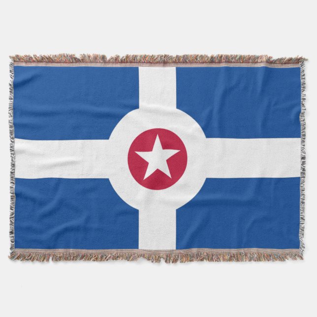 Indianapolis city flag throw blanket (Front)