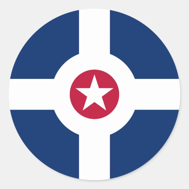 Indianapolis Flag Classic Round Sticker (Front)