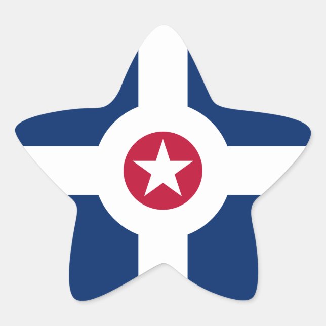 Indianapolis Flag Star Sticker (Front)