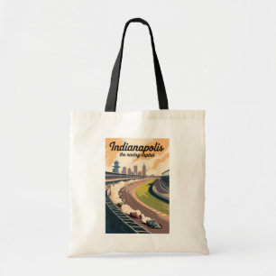 Indianapolis Illustration Travel Art Vintage Tote Bag