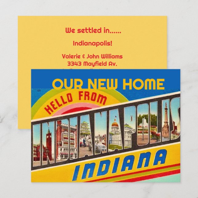 Indianapolis IN Greeting Announcement Postcard (Front/Back)