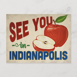 Indianapolis Indiana Apple - Vintage Travel Postcard