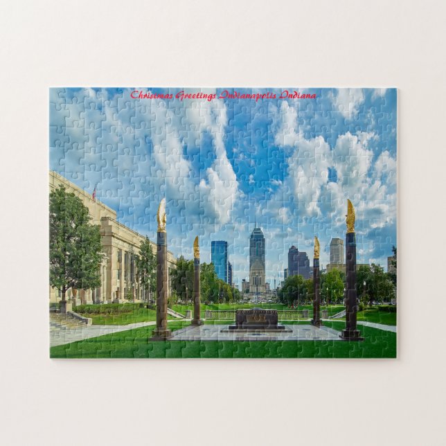Indianapolis Indiana.Christmas Greetings Jigsaw Puzzle (Horizontal)