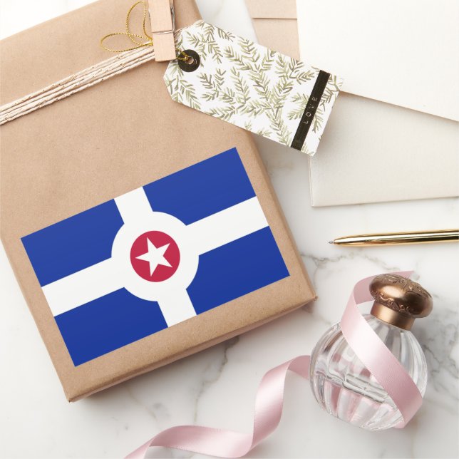 Indianapolis (Indiana) City flag Rectangular Sticker (Gifting)