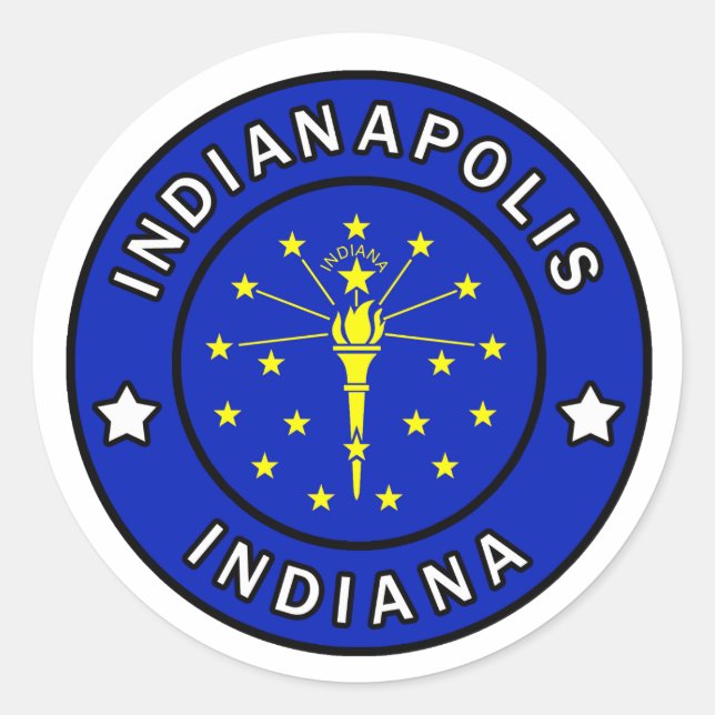 Indianapolis Indiana Classic Round Sticker (Front)