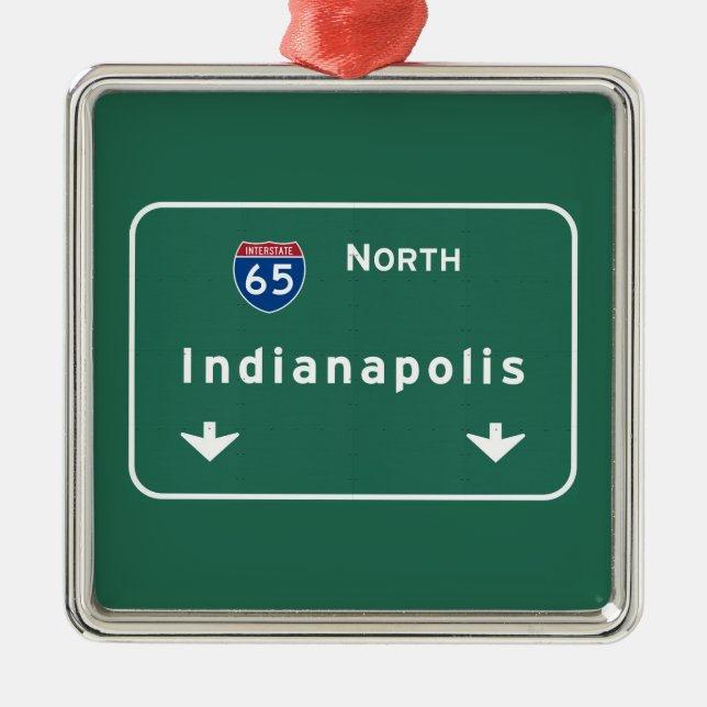 Indianapolis Indiana Interstate Highway Freeway : Metal Tree Decoration (Front)