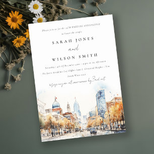 Indianapolis Indiana Landscape Wedding Anniversary Invitation