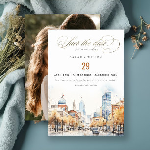Indianapolis Indiana Landscape Wedding Photo Save The Date