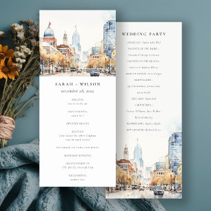 Indianapolis, Indiana Landscape Wedding Program Invitation
