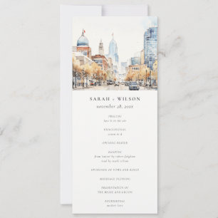 Indianapolis, Indiana Landscape Wedding Program Invitation
