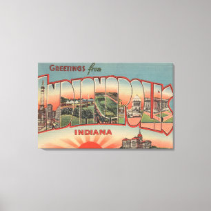 Indianapolis, Indiana - Large Letter Scenes 2 Canvas Print