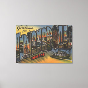 Indianapolis, Indiana - Large Letter Scenes 3 Canvas Print
