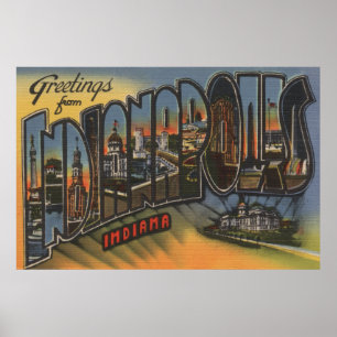 Indianapolis, Indiana - Large Letter Scenes 3 Poster