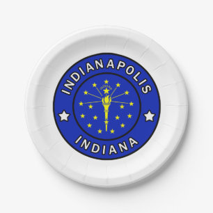 Indianapolis Indiana Paper Plate