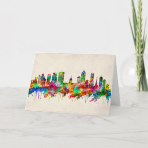 Indianapolis Indiana Skyline Holiday Card