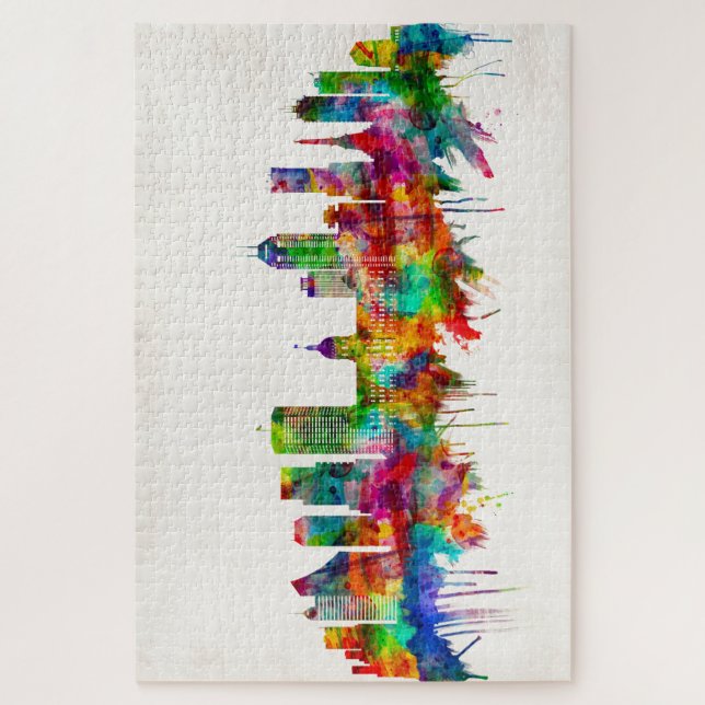 Indianapolis Indiana Skyline Jigsaw Puzzle (Vertical)