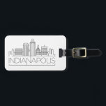 Indianapolis, Indiana Skyline Luggage Tag<br><div class="desc">A unique luggage tag representing the beautiful city of Indianapolis,  Indiana.  This tag features a stylised illustration of the city's unique skyline with its name underneath.</div>