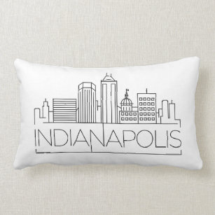 Indianapolis, Indiana Skyline Lumbar Pillow
