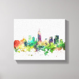 INDIANAPOLIS, INDIANA SKYLINE SP - CANVAS PRINT