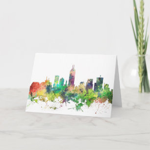 INDIANAPOLIS, INDIANA SKYLINE SP - HOLIDAY CARD