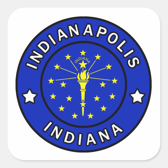 Indianapolis Indiana Square Sticker (Front)