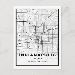 Indianapolis Indiana USA Travel City Map Postcard