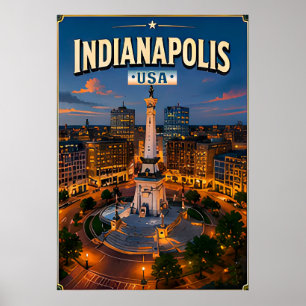 🏁 Indianapolis Indiana Vacation Memory Poster