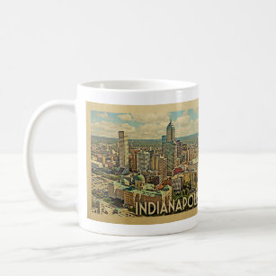 Indianapolis Indiana Vintage Travel Coffee Mug
