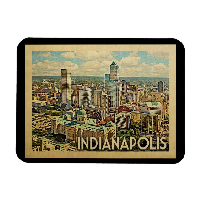 Indianapolis Indiana Vintage Travel Magnet (Horizontal)