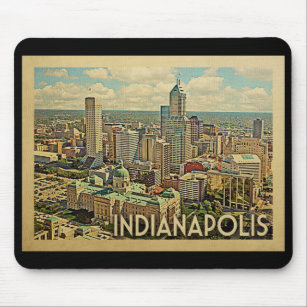 Indianapolis Indiana Vintage Travel Mouse Pad