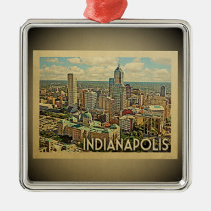 Indianapolis Indiana Vintage Travel Ornament