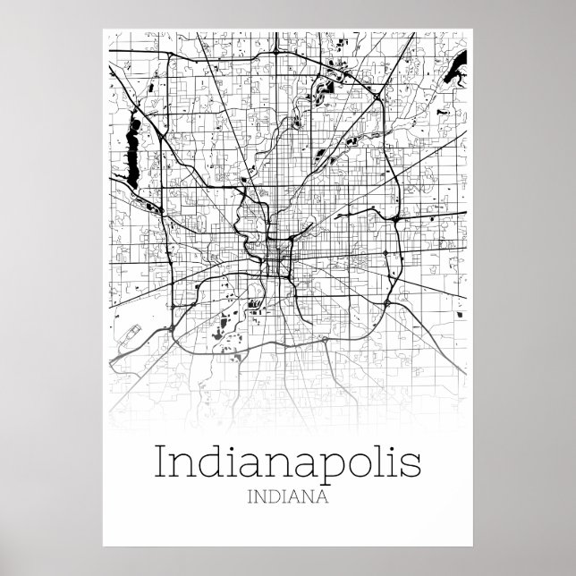 Indianapolis Map - Indiana - City Map Poster (Front)