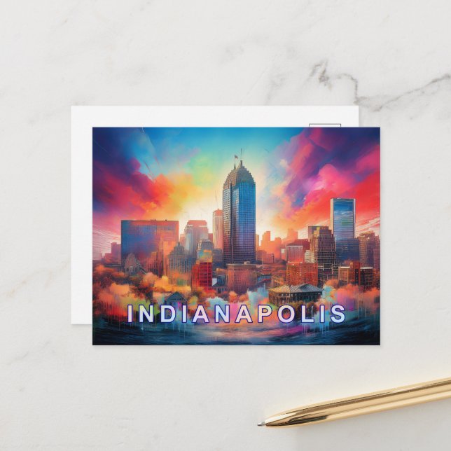 Indianapolis  postcard (Front/Back In Situ)